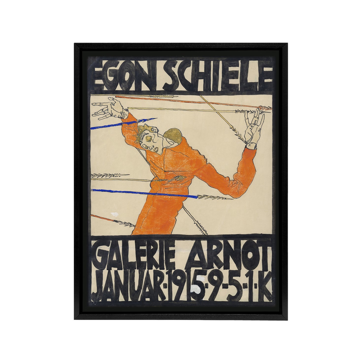 Arnot 1915 Exhibition Poster Ad Framed Canvas Wall Art Print Schiele