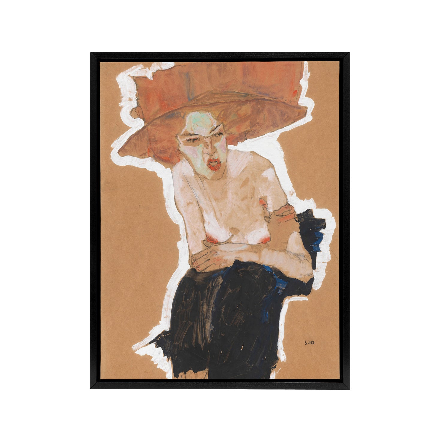 The Malicious One Female Portrait Framed Canvas Wall Art Print Schiele