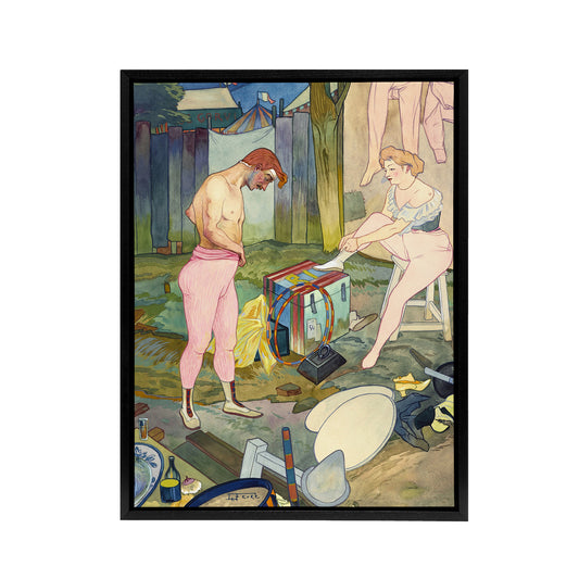 Corvi Circus Acrobat Performers Framed Canvas Wall Art Print de Feure