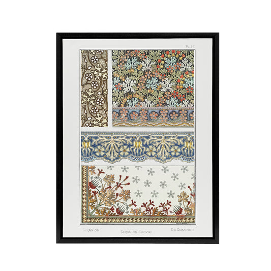 Verneuil Geranium Flower Framed Canvas Wall Art Print Vintage Floral