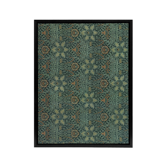 Ispahan Pattern Arabesque Textile Framed Canvas Wall Art Print Morris
