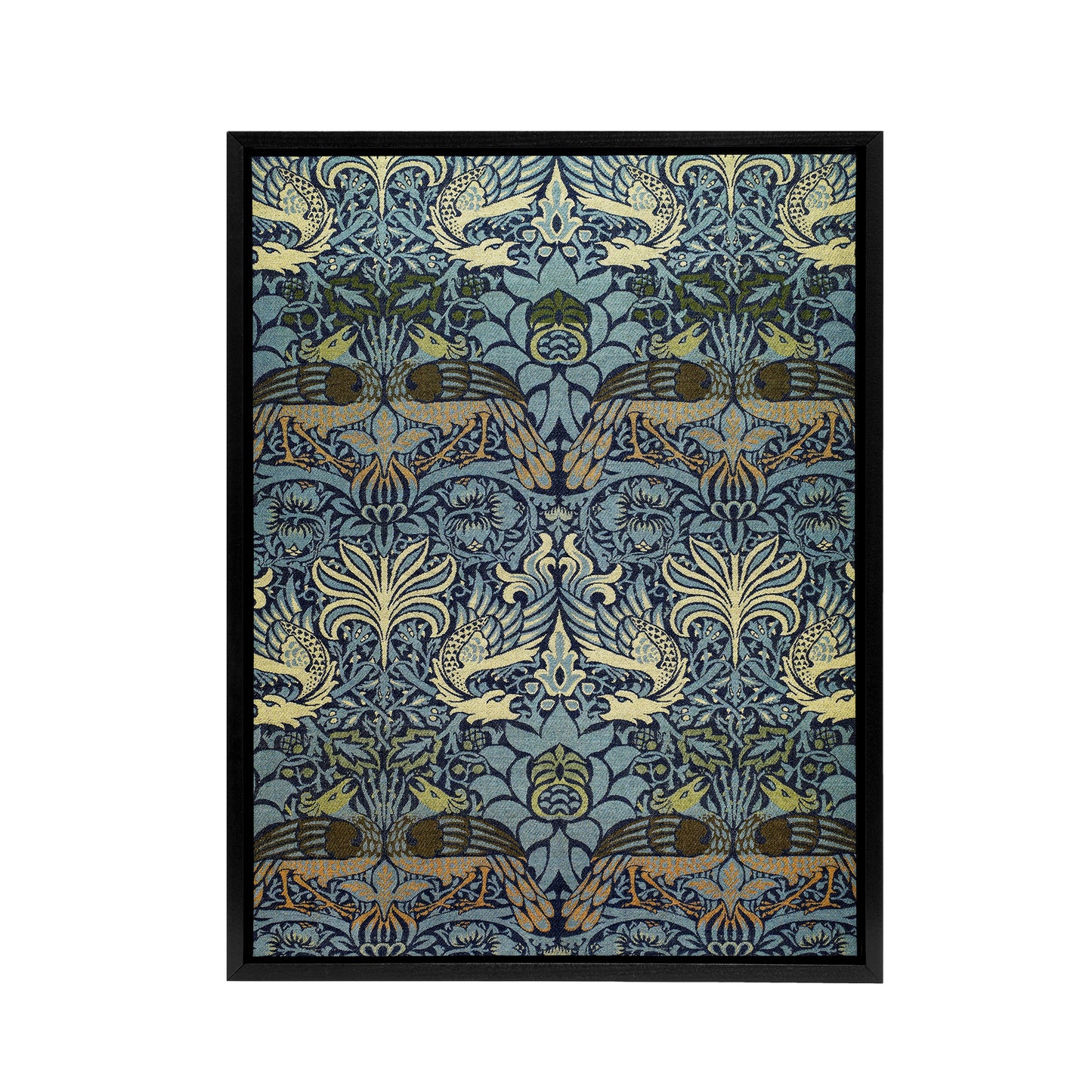 Peacock and Dragon Pattern Framed Canvas Wall Art Print William Morris