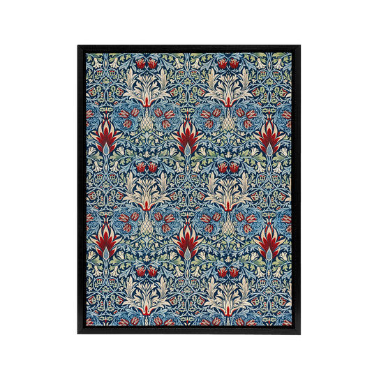 Snakeshead Flower Pattern Framed Canvas Wall Art Print William Morris