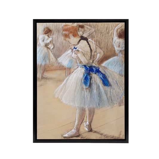 Dancer Ballerina Pastel Drawing Degas Vintage Framed Canvas Wall Art