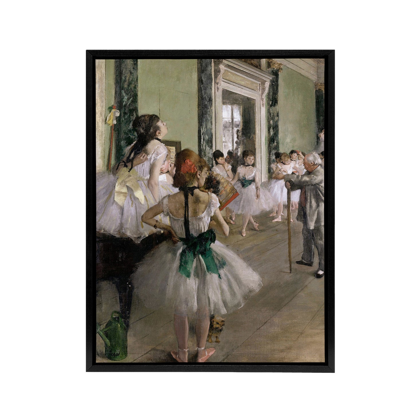 The Ballet Class Dance Studio Degas Vintage Black Framed Canvas Wall Art