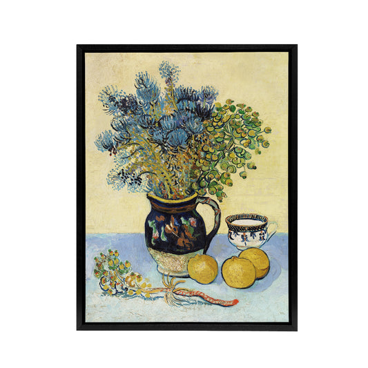 Still Life Nature Morte Van Gogh Vintage Black Framed Canvas Wall Art