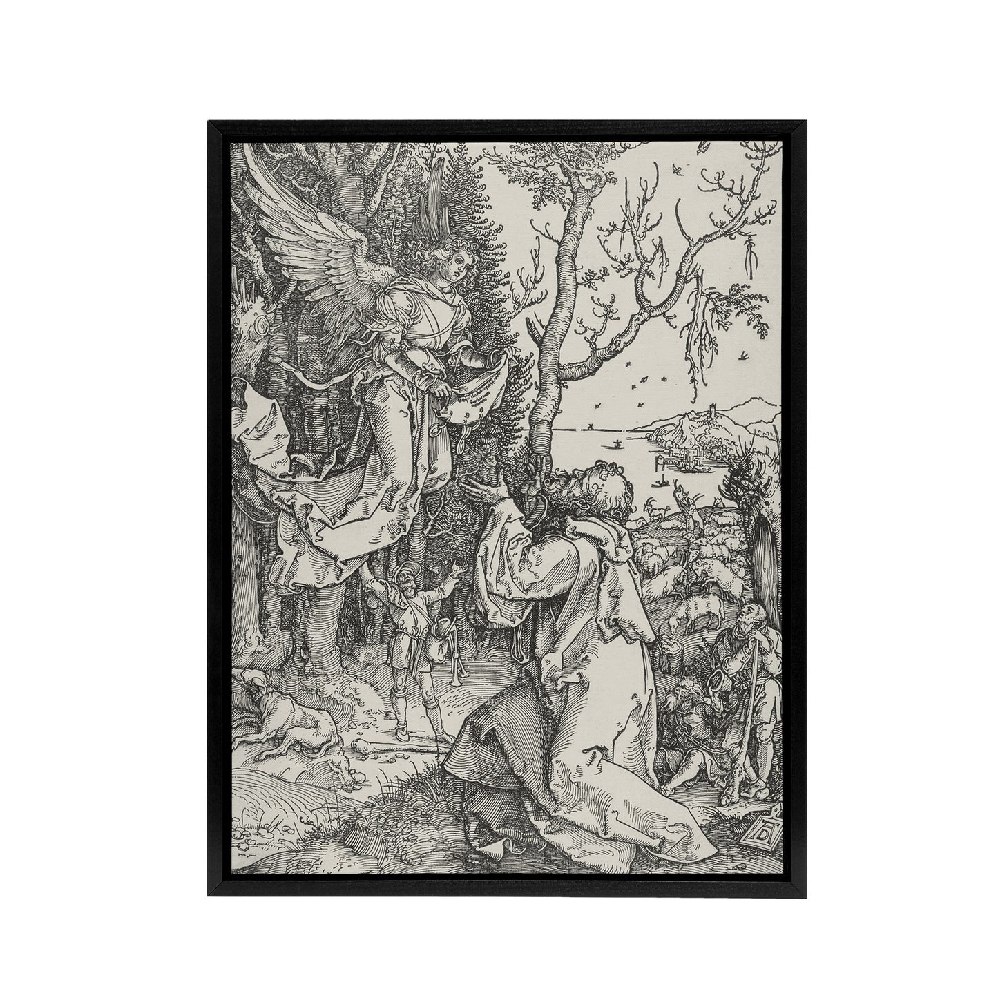 Joachim and the Angel Albrecht Durer Framed Canvas Wall Art Print