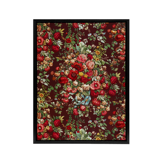 Vintage Floral Chintz Pattern Wyatt Framed Canvas Wall Art Print