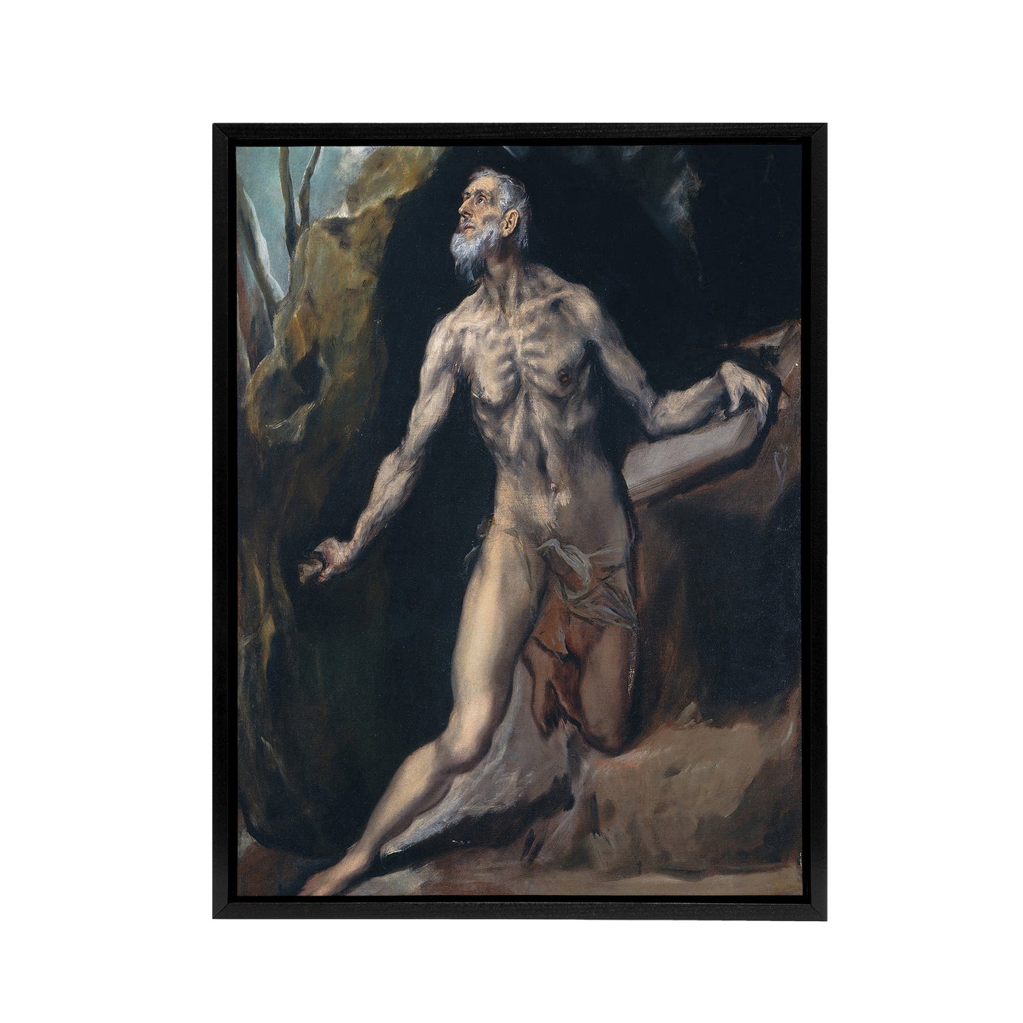 Saint Jerome Penitent Hermit Portrait El Greco Framed Canvas Wall Art