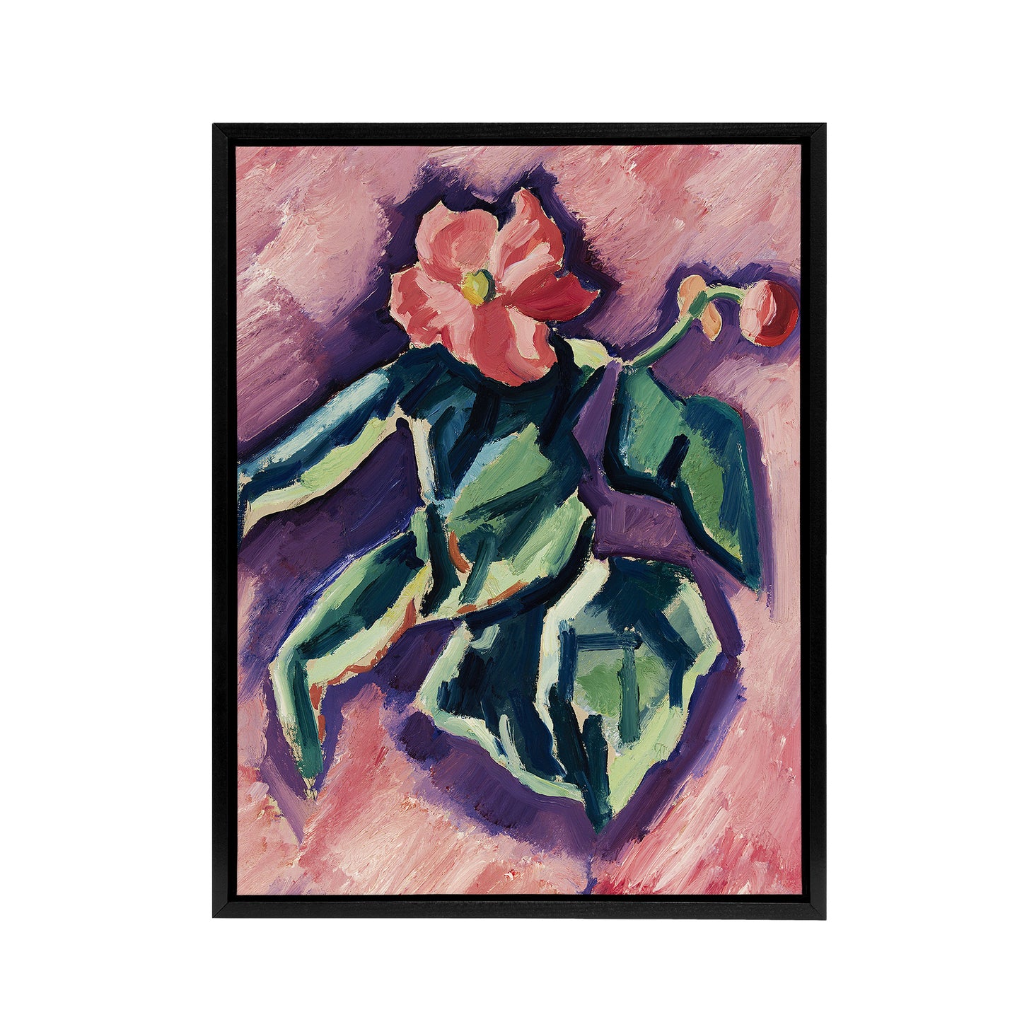 Pink Begonias Abstract Painting Hartley Black Framed Canvas Wall Art