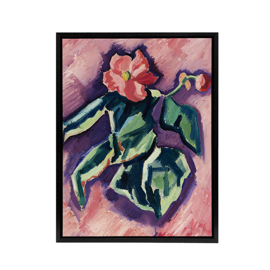 Pink Begonias Abstract Painting Hartley Black Framed Canvas Wall Art
