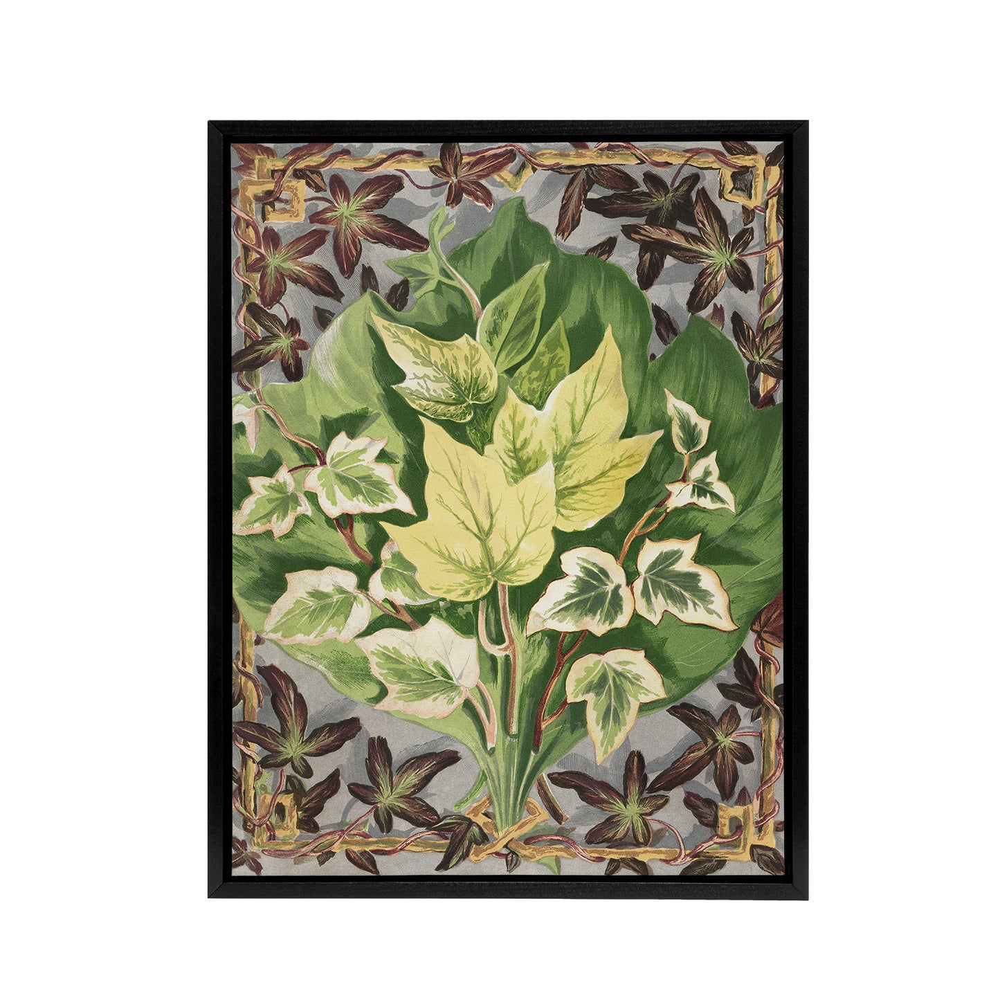 Art Nouveau Ivy Leaves Painting Hibberd Black Framed Canvas Wall Art