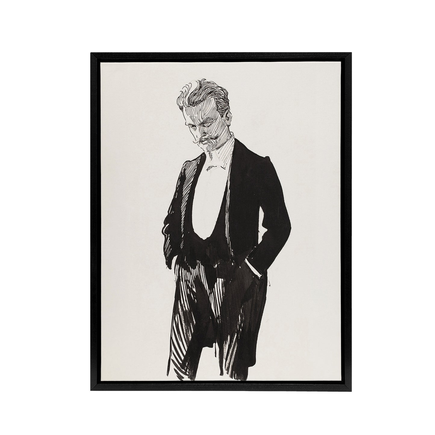 Albert Edelfelt Composer Jean Sibelius Portrait Black Framed Canvas Art Print