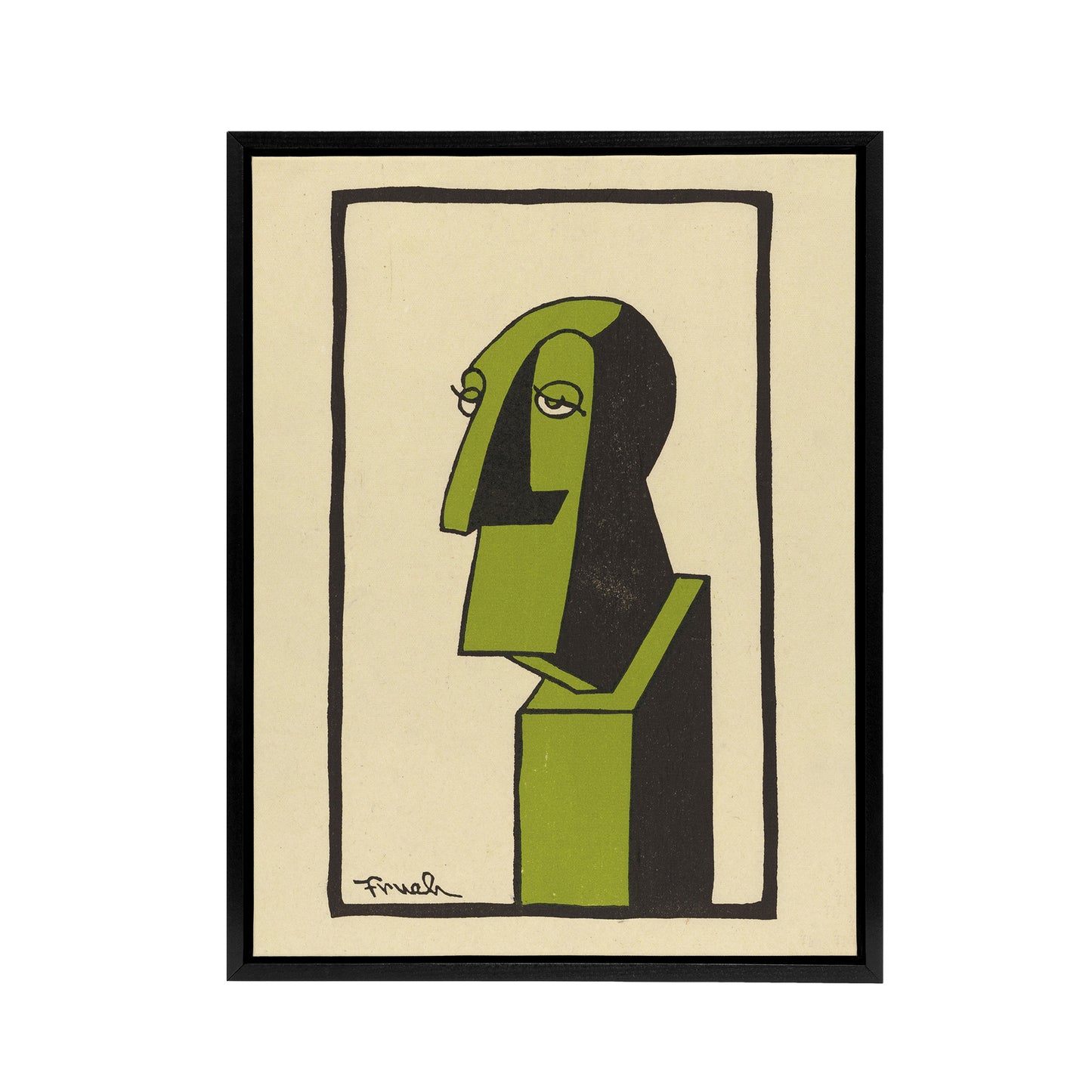 Alfred Frueh John Drew Actor Caricature Portrait Black Framed Canvas Art Print