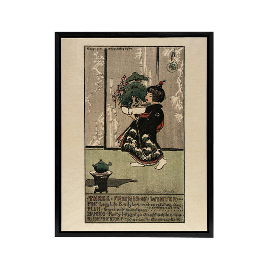 Helen Hyde Three Friends of Winter Tree List Black Framed Canvas Wall Art Print