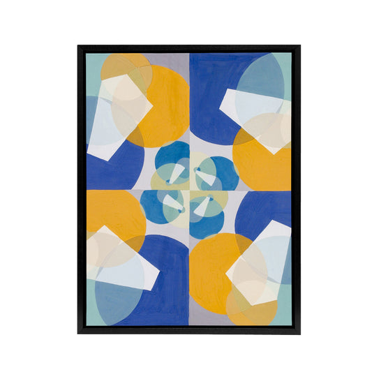 Joseph Schillinger Green Squares Abstract Painting Black Framed Canvas Art