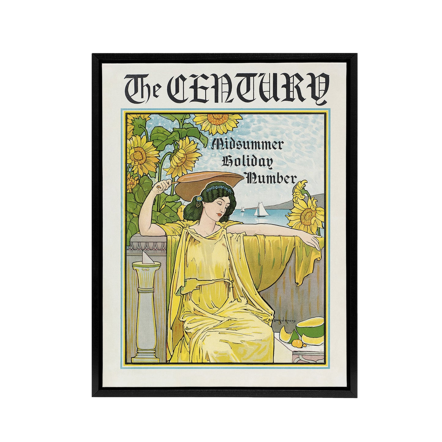 Louis Rhead The Century Midsummer Holiday Issue Cover Black Framed Canvas Art