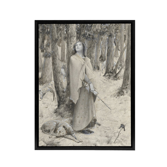 Luc Olivier Merson Joan of Arc Hearing the Voices Black Framed Canvas Art Print