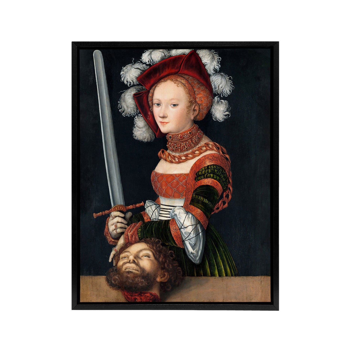 Lucas Cranach Judith With The Head of Holofernes Black Framed Canvas Art Print