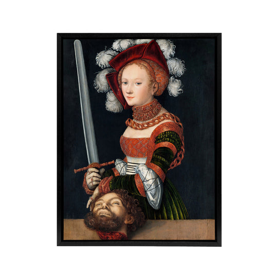 Lucas Cranach Judith With The Head of Holofernes Black Framed Canvas Art Print