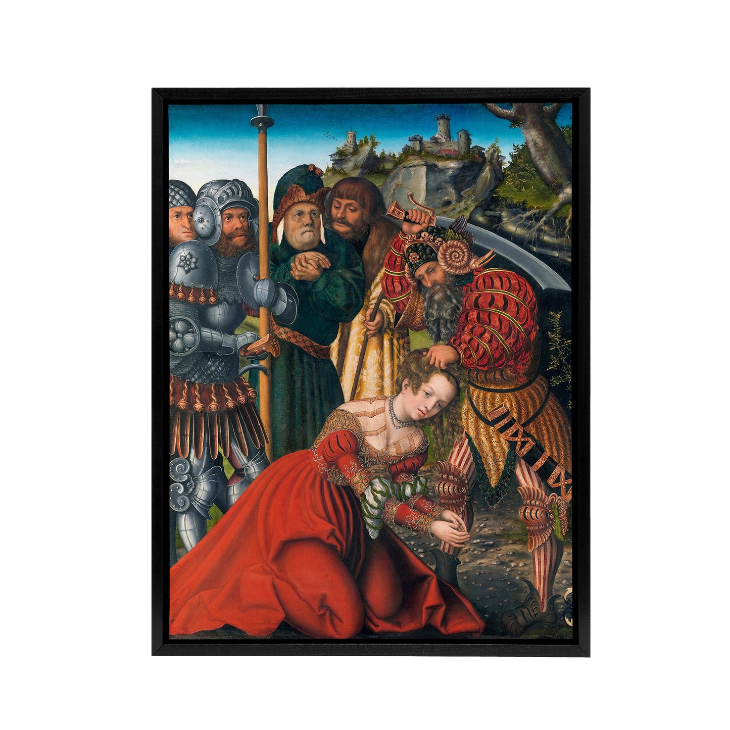 Lucas Cranach The Martyrdom of Saint Barbara Black Framed Canvas Wall Art Print