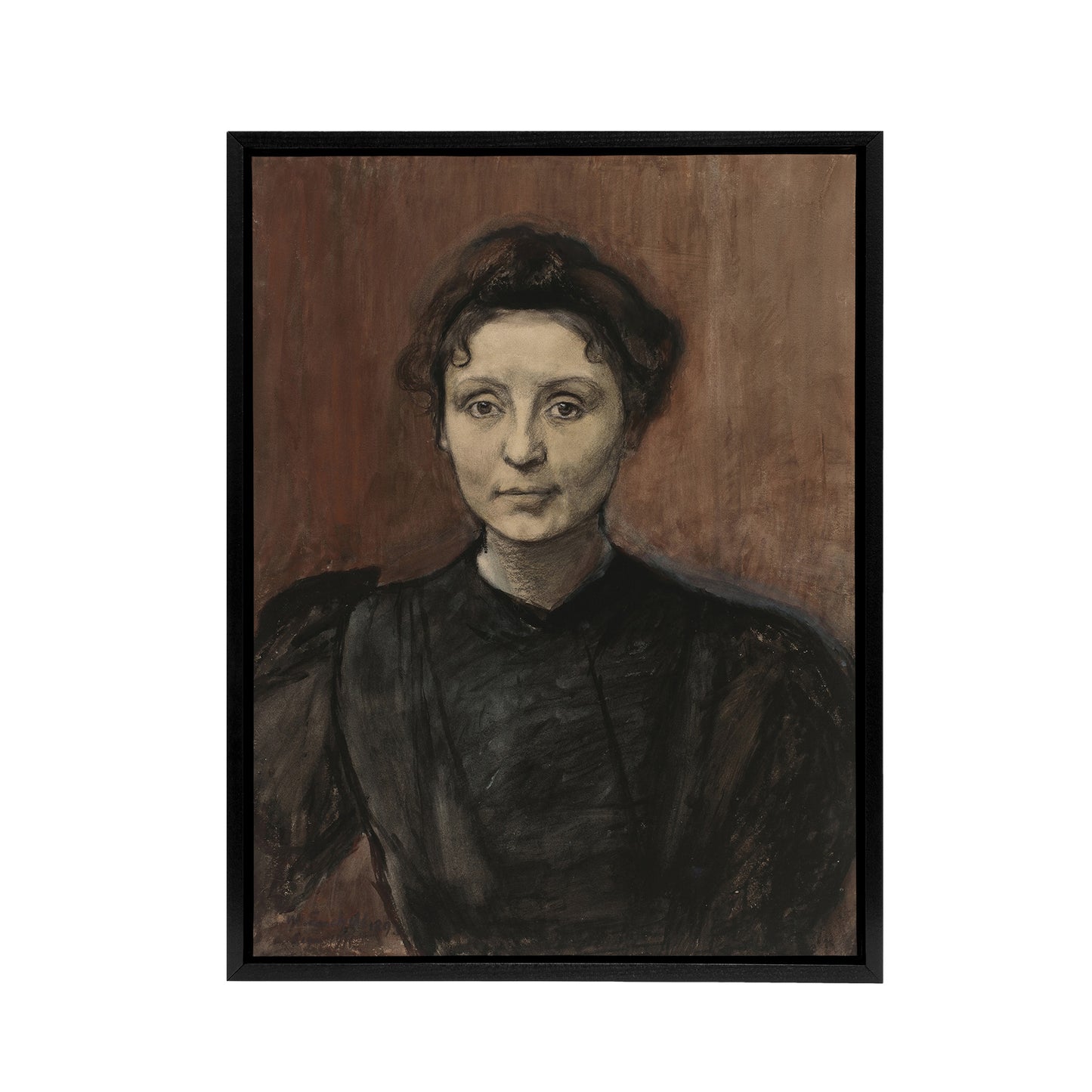Magnus Enckell Portrait of Madeleine Jouvray Black Framed Canvas Wall Art Print