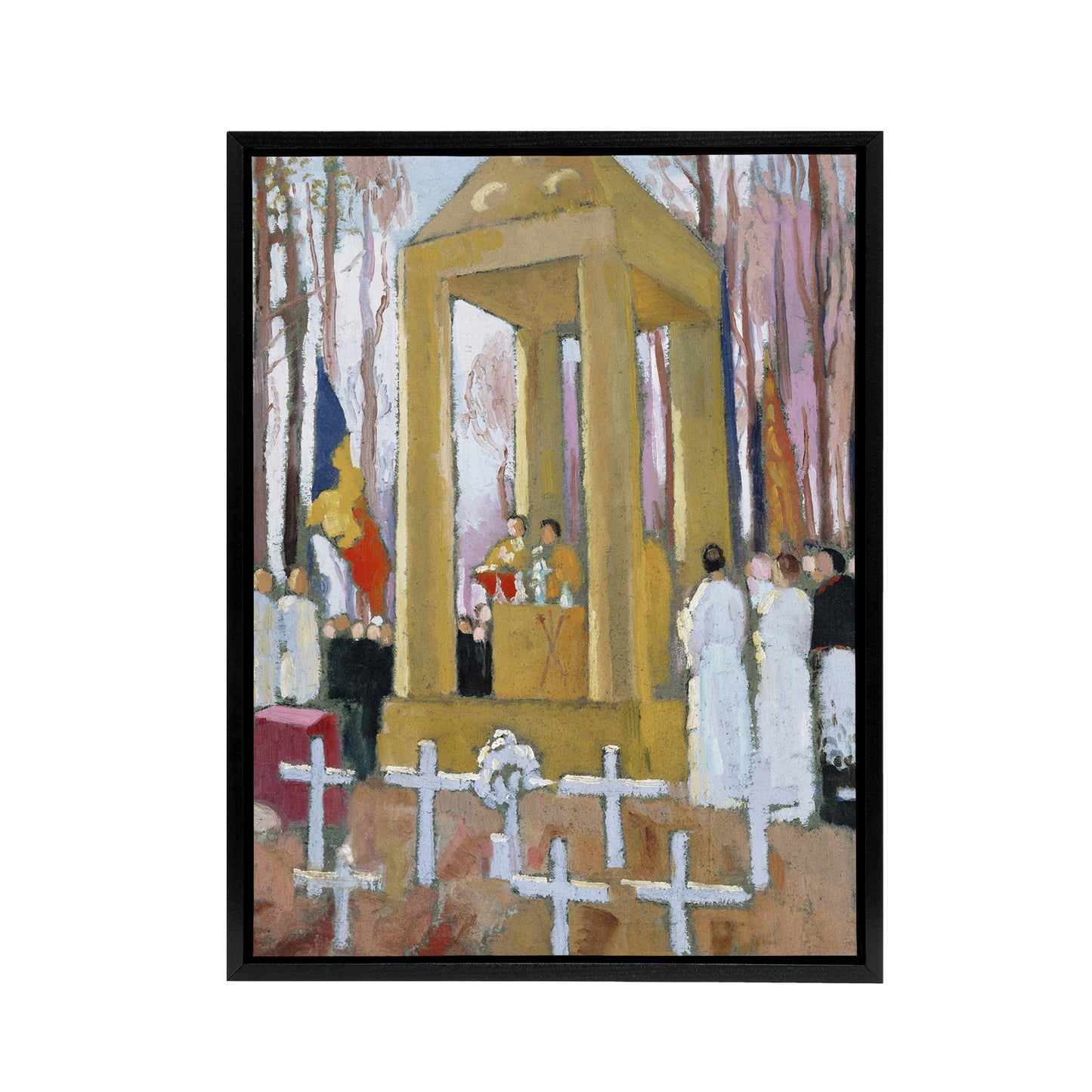 Maurice Denis Mass at the Tomb of Ernest Psichari Black Framed Canvas Art Print
