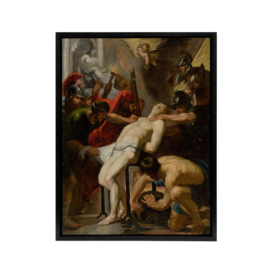 Peter Paul Rubens Martyrdom of Saint Lawrence Black Framed Canvas Art Print