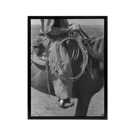 Russell Lee Cowboy Regalia and Equipment Photograph Black Framed Canvas Art