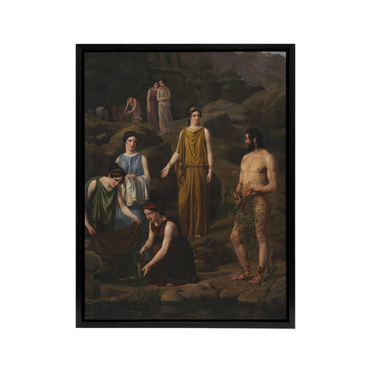 Wilhelm Marstrand Nausicaa Brings Odysseus Clothes Black Framed Canvas Art