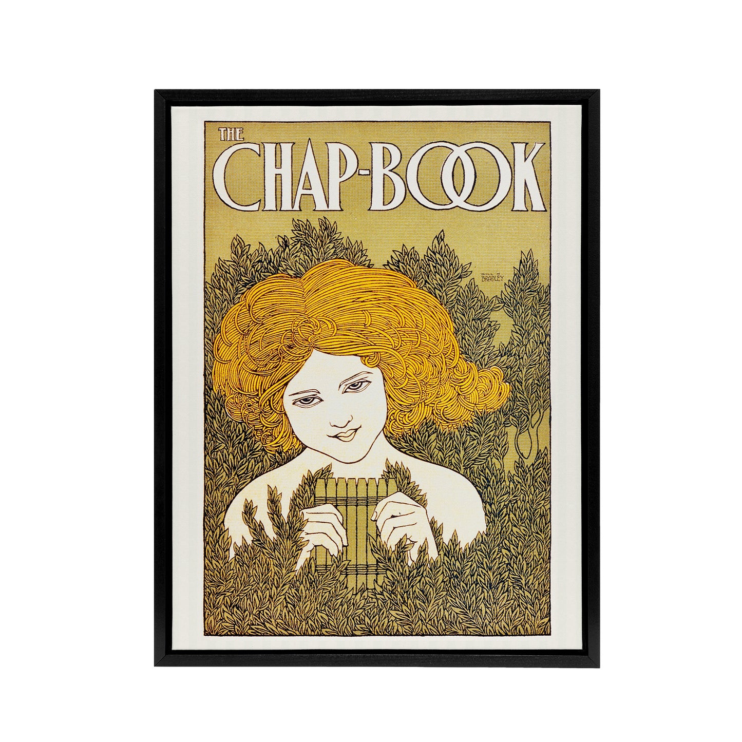 W H Bradley The Chapbook The Pipes June Vintage Cover Black Framed Canvas Art