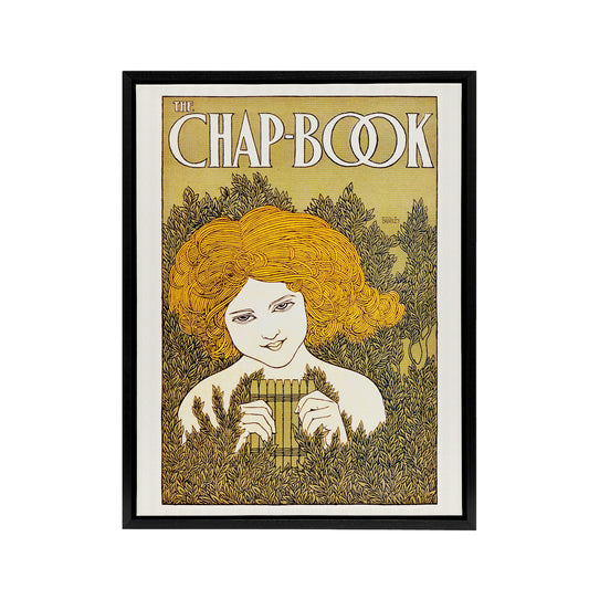 W H Bradley The Chapbook The Pipes June Vintage Cover Black Framed Canvas Art