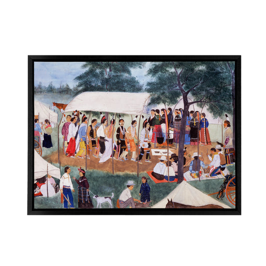Spybuck Shawnee Buffalo Dance Black Framed Canvas Wall Art Print