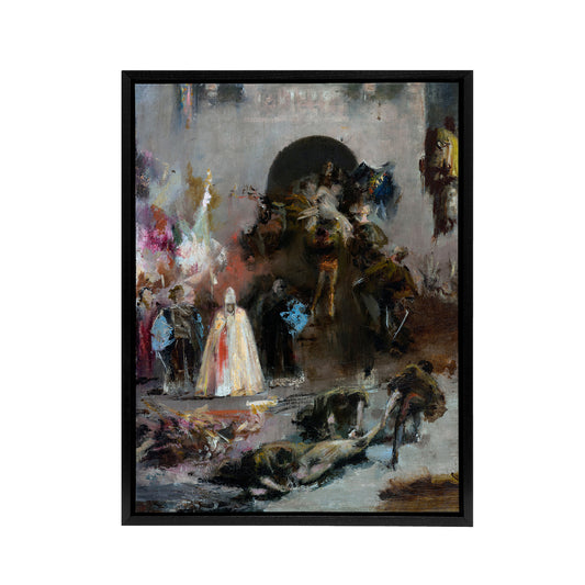 Spanish Inquisition Painting Black Framed Canvas Wall Art Print