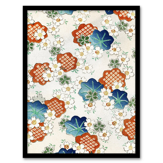 Shin Bijutsukai Framed Wall Art Print Vintage Floral Flower Pattern Home Décor