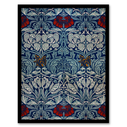 William Morris Framed Wall Art Print Tulip and Rose Floral Pattern Home Décor