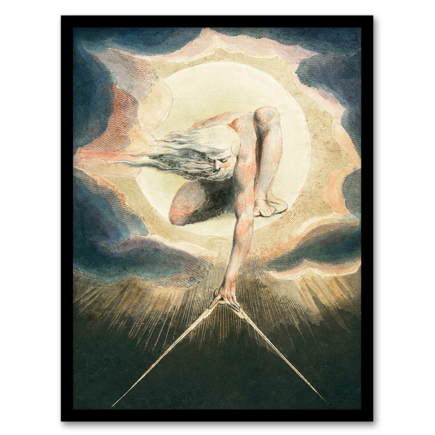William Blake Ancient of Days Setting Compass to Earth Framed Wall Art Print