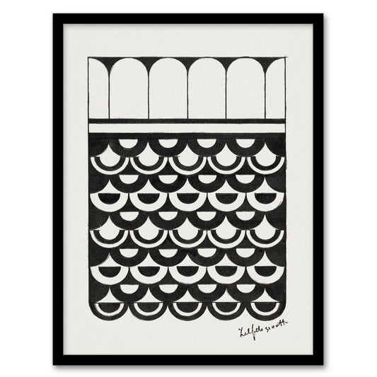 Samuel J De Mesquita Framed Wall Art Geometric Ornament of Scales Home Décor