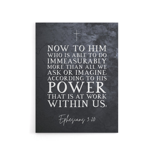 Ephesians 3 20 His Power At Work Bible Quote Canvas Wall Art Print