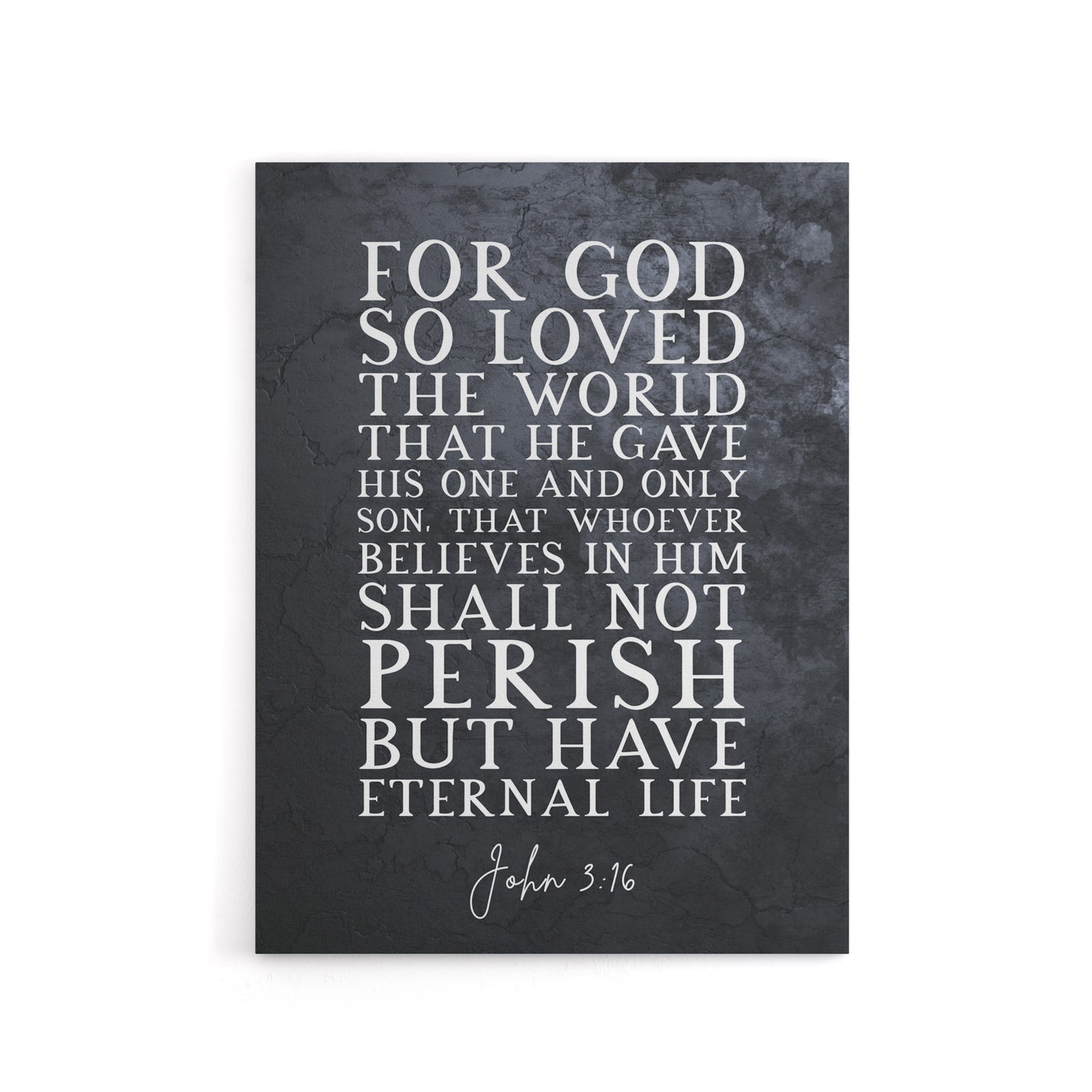 John 3 16 For God So Loved The World Bible Quote Canvas Wall Art Print