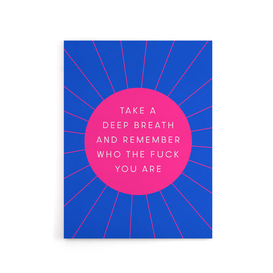 Deep Breath Remember Who You Are Pink Sun Canvas Wall Art Print