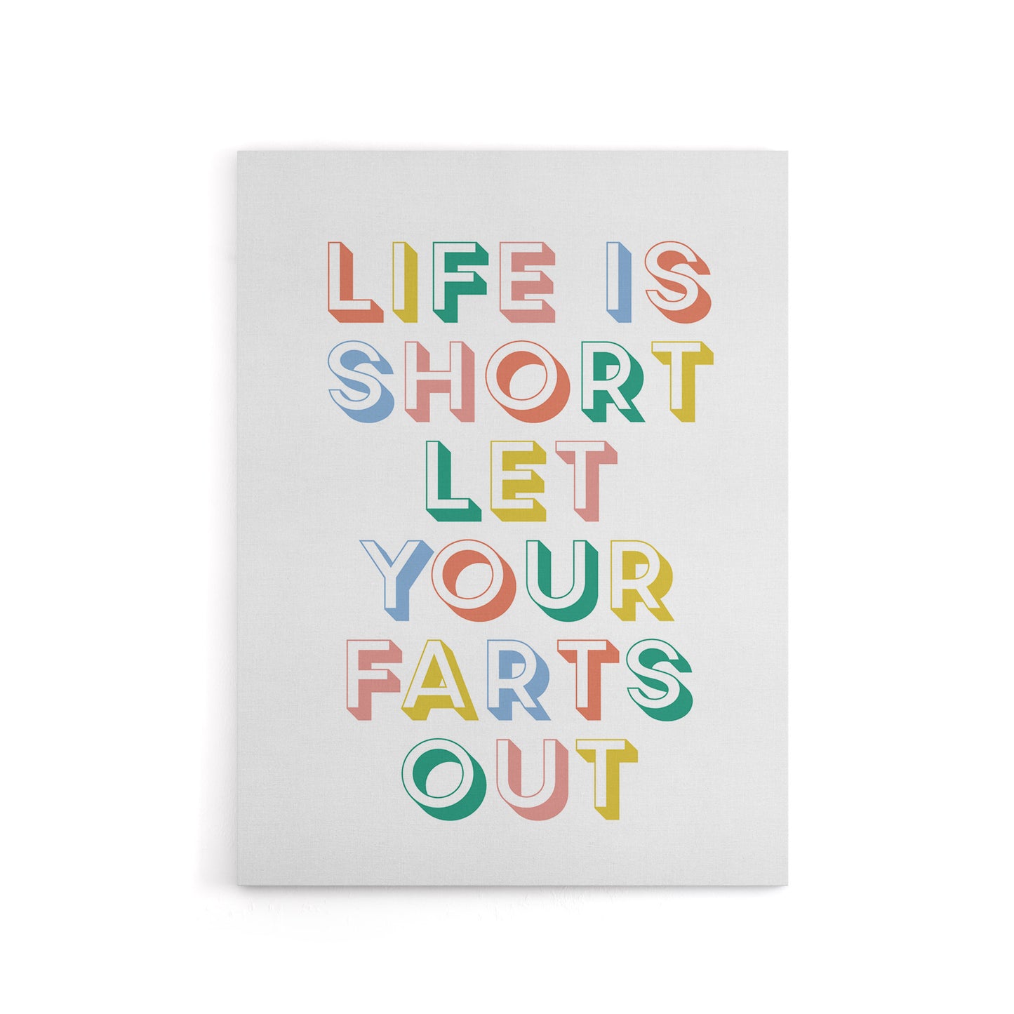 Life Is Short Let Your Farts Out Retro Funny Canvas Wall Art Print