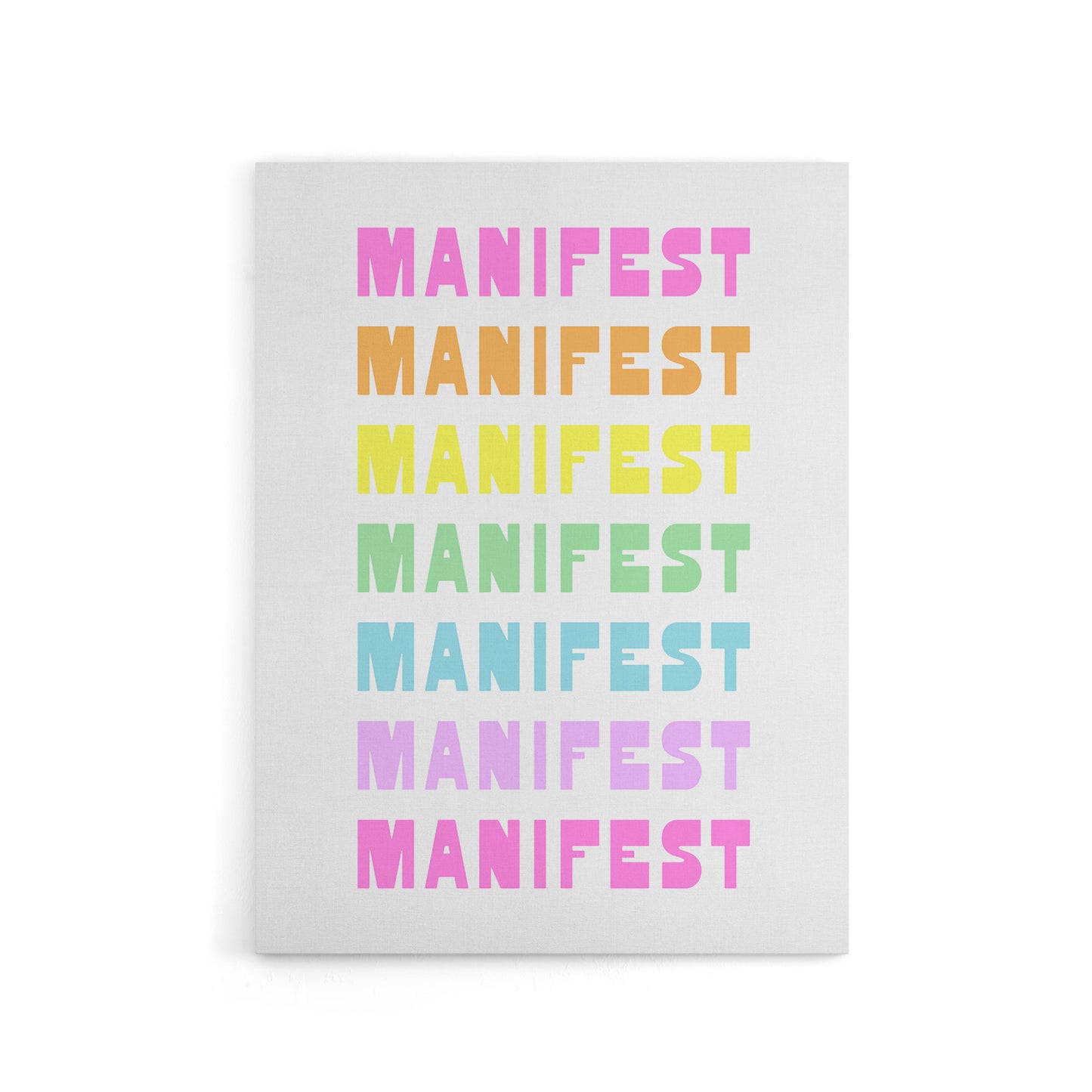 Manifest Manifest Manifest Colourful Modern Canvas Wall Art Print