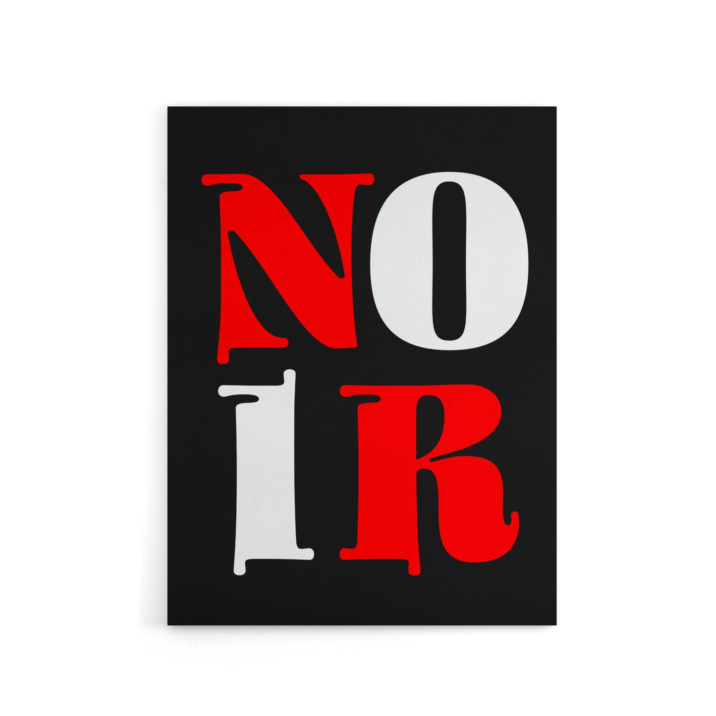Noir Letters Red White Black Bold Modern Canvas Wall Art Print