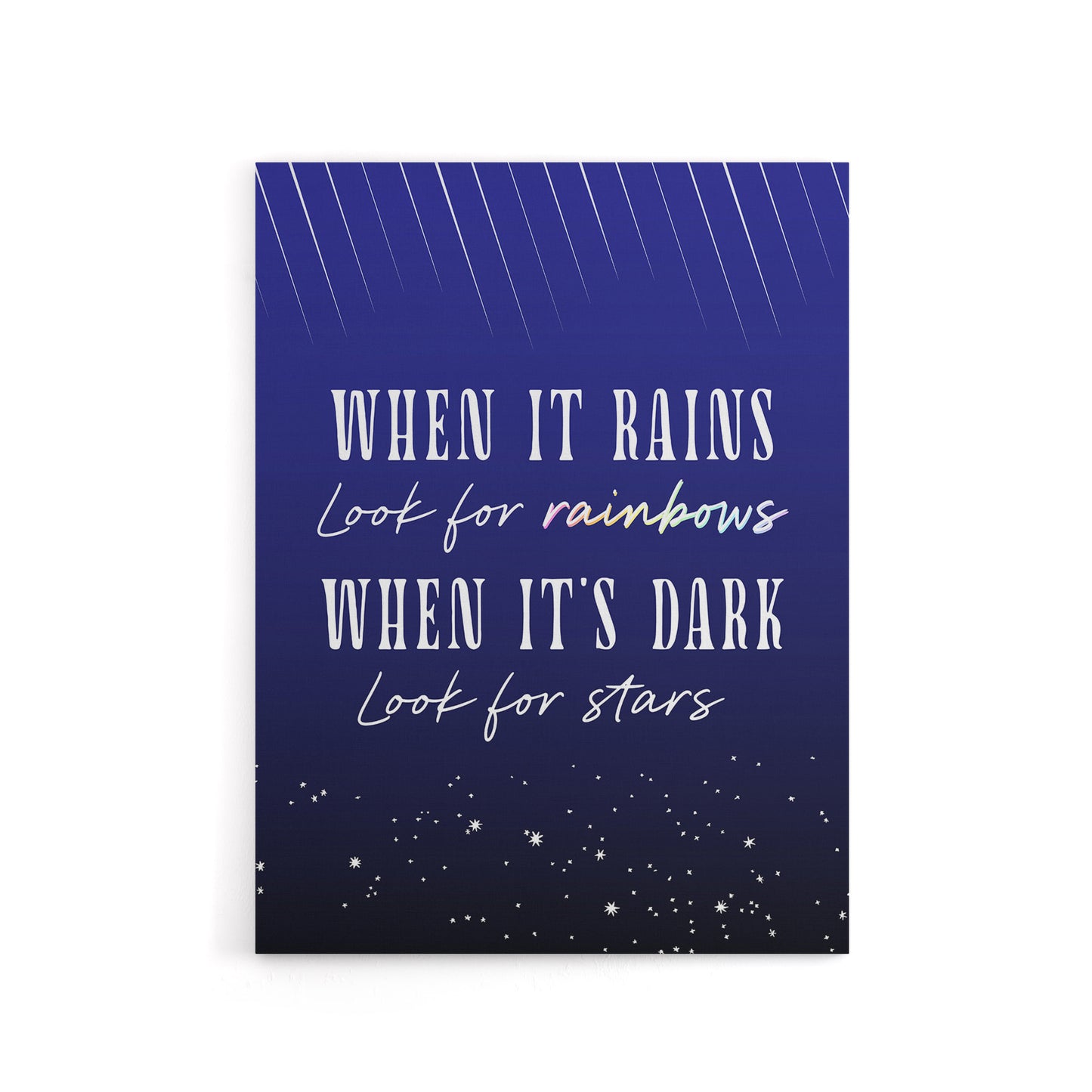 When It's Dark Look For Stars Oscar Wilde Quote Canvas Wall Art Print