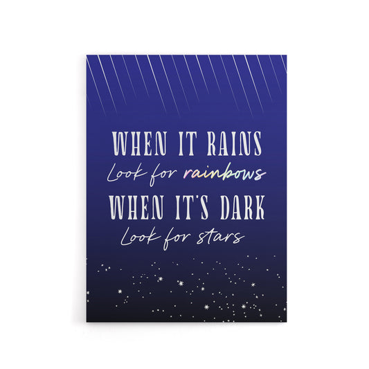 When It's Dark Look For Stars Oscar Wilde Quote Canvas Wall Art Print