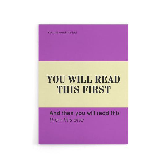 You Will Read This First Purple Simple Modern Canvas Wall Art Print