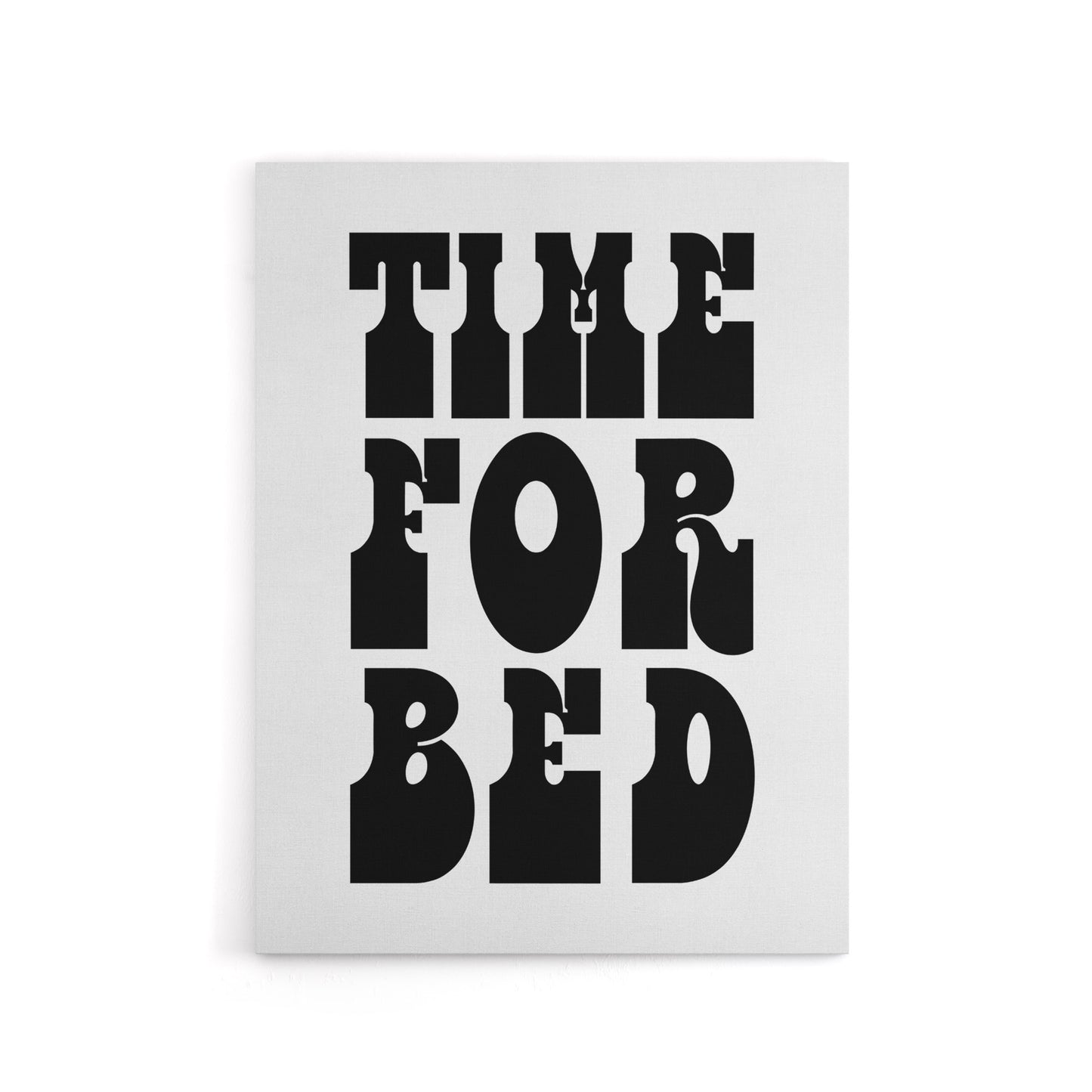 Time For Bed Black And White Bold Modern Canvas Wall Art Print
