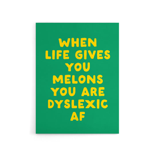 When Life Gives You Melons Funny Dyslexic Joke Canvas Wall Art Print