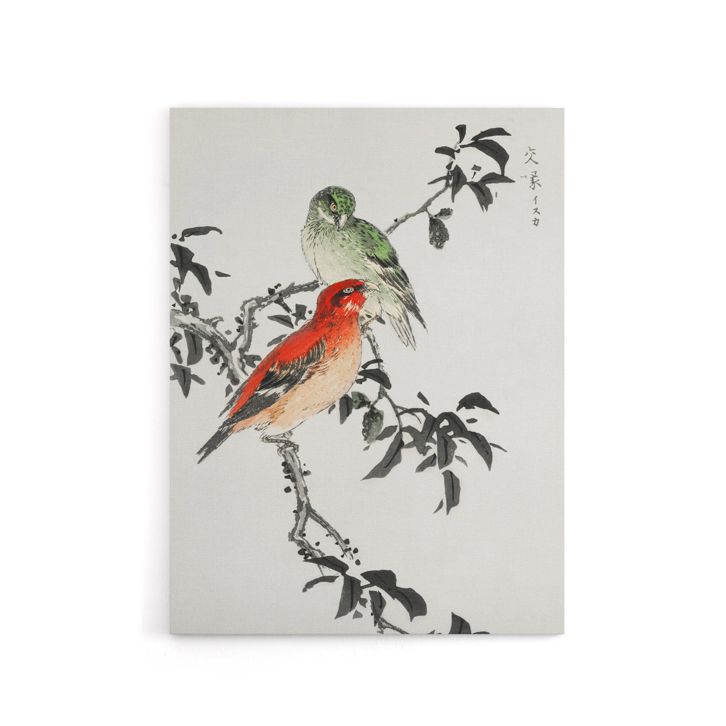 Crossbill Birds Japanese Canvas Wall Art Print Numata Kashu